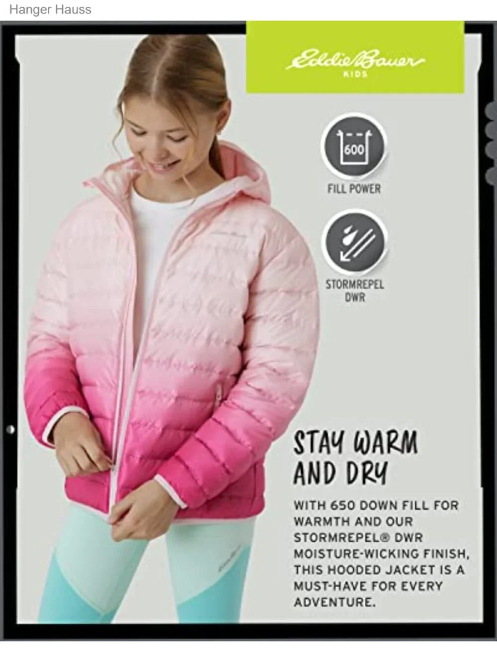 Girls Insulated Quilted Puffer Jacket Winter Coat 650 Fill Power Down